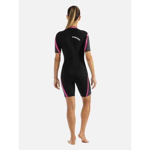 NEW! CRESSI Women's Wetsuit PLAYA 2.5 MM Shorty Size S Black Pink - Picture 2 of 5